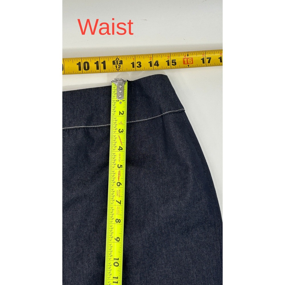 Evan-Picone Denim Look Pencil Skirt Career Office Midi Stretch Size 8 Minimalist - Picture 5 of 9